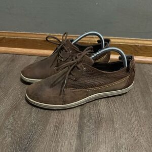 Merrell Ashland Tie Shoes Womens 8.5 Brown Nubuck Leather Comfort J42516